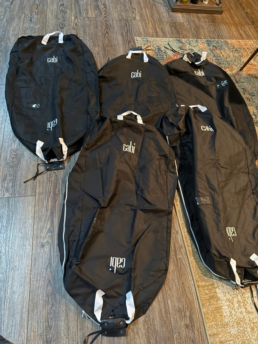 CAbi Black Garment Bags with White Accents - twelve available, 5 brand new!
